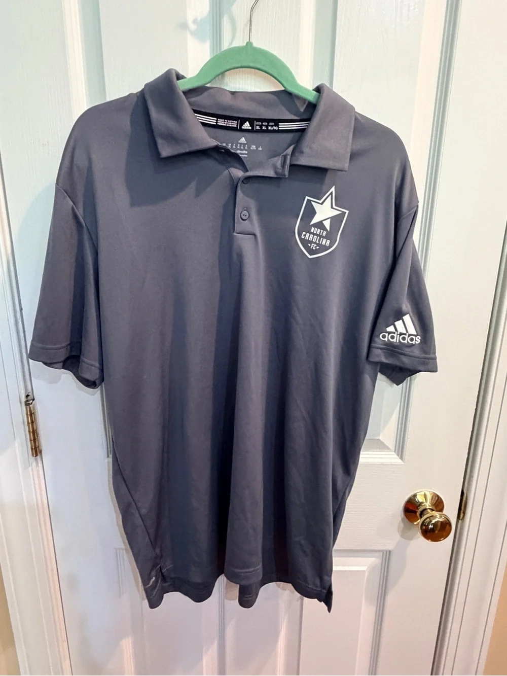 Adidas Men's Dark Gray Polo with North Carolina FC Crest Size XL